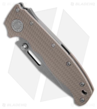 Demko AD20.5 Clip Point Shark-Lock Knife Coyote Tan G-10 (3" Stonewash 3V)