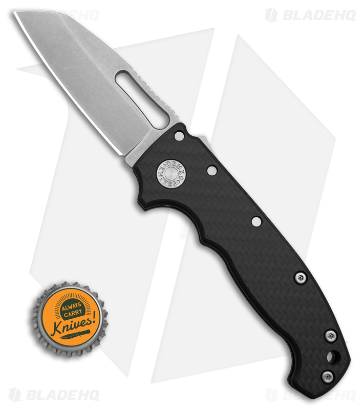 Demko Knives MG AD20S Slicer Shark Foot Knife - Black Carbon Fiber