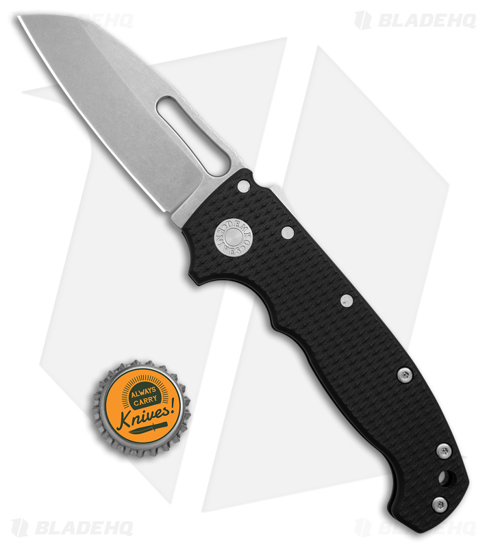 Demko Knives MG AD20S SSF Shark-Lock Knife Black G-10 (3.6" Stonewash M4)