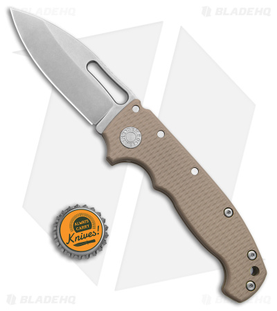Demko Knives MG AD20S Slicer Shark-Lock Knife Tan G-10 (3.6" Stonewash M4)