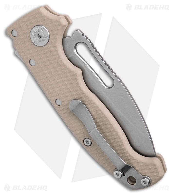 Demko Knives MG AD20S Slicer Shark-Lock Knife Tan G-10 (3.6" Stonewash M4)