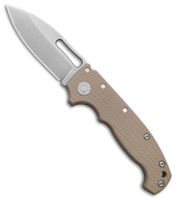 Demko Knives MG AD20S Slicer Shark-Lock Knife Tan G-10 (3.6" Stonewash M4)