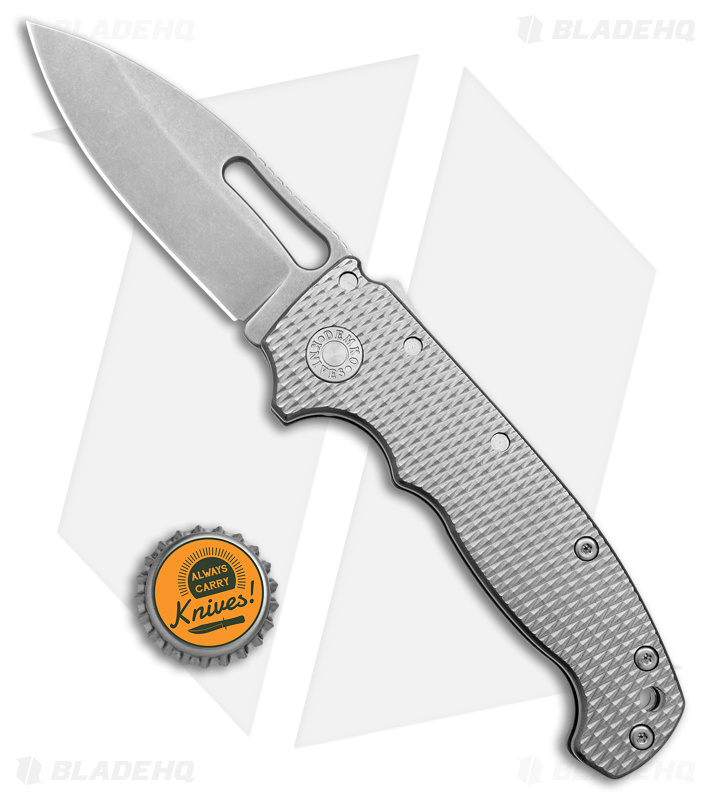 Demko Knives MG AD20S Slicer Shark-Lock Knife Textured Titanium (3.6" SW M4)