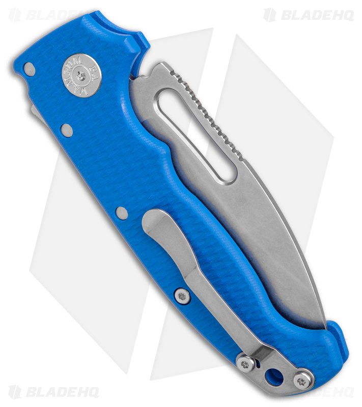 Demko Knives MG AD20S Slicer Shark-Lock Knife Blue G-10 (3.6" Stonewash M4)