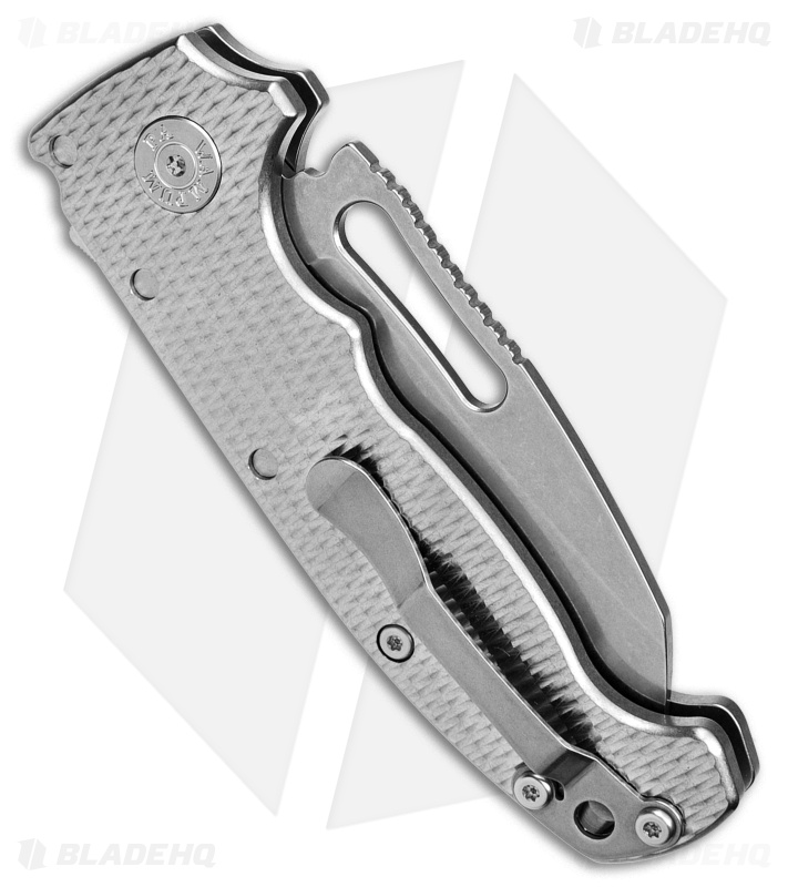 Demko Knives MG AD20S Slicer Shark Foot Shark-Lock Knife Textured Ti (3.6" SW)