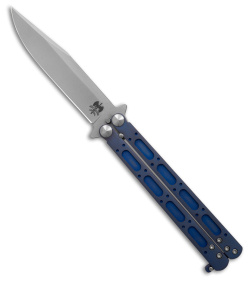 Doc Shiffer Working Butterfly Knife Blue Titanium (4.6&quot; Working Finish) | 192720