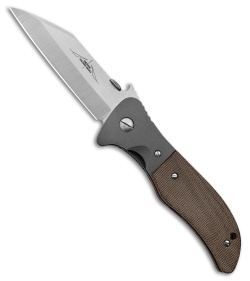 Emerson Custom Seax Liner Lock Knife OD Green Micarta (3.9" Satin)