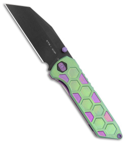 EOS Micro Surgeon Frame Lock Knife Green/Purple Joker (3.25" Black CTS-XHP)