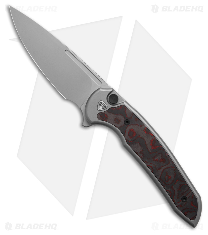 Ferrum Forge Stinger Nitro V Button Lock Knife Titanium + Brimstone CF (3.2" SW)
