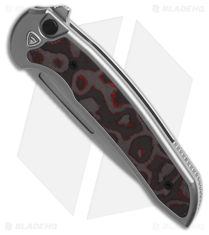 Ferrum Forge Stinger Nitro V Button Lock Knife Titanium + Brimstone CF (3.2" SW)