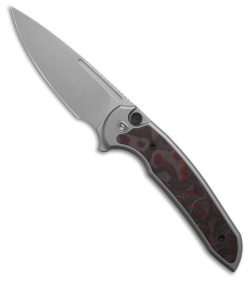 Ferrum Forge Stinger Nitro V Button Lock Knife Titanium + Brimstone CF (3.2" SW)