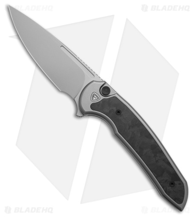 Ferrum Forge Stinger Nitro V Button Lock Knife Titanium + Shred CF (3.25" SW)