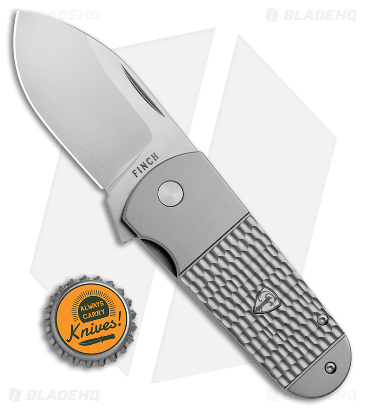 Finch Buffalo Tooth Frame Lock Knife Jigged Ti - Blade HQ