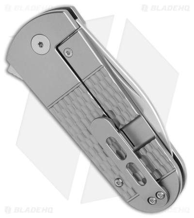 Finch Buffalo Tooth Frame Lock Knife Jigged Titanium (2.8" Satin)