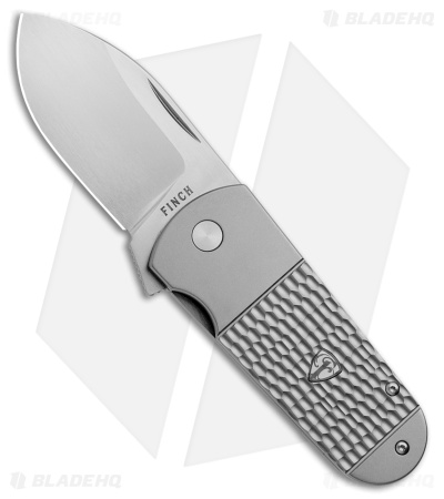 Finch Buffalo Tooth Frame Lock Knife Jigged Titanium (2.8" Satin)