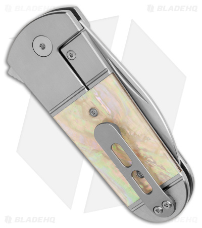 Finch Buffalo Tooth Frame Lock Knife Ti/Mother of Pearl (2.8" Satin)