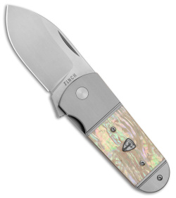 Finch Buffalo Tooth Frame Lock Knife Ti/Mother of Pearl (2.8" Satin) *DISC*