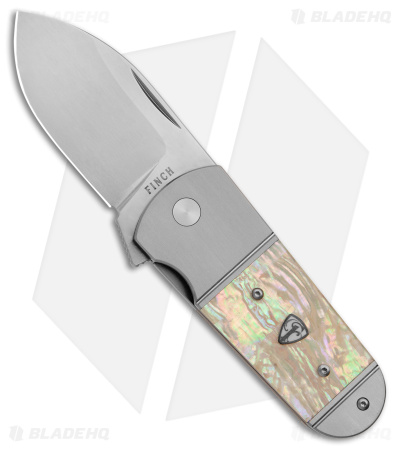 Finch Buffalo Tooth Frame Lock Knife Ti/Mother of Pearl (2.8" Satin)