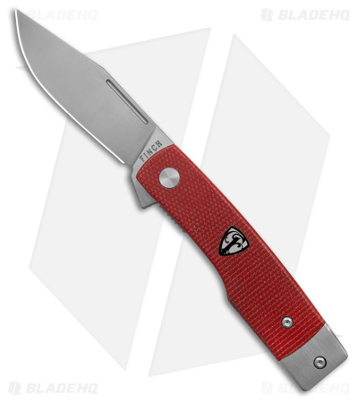 Finch Knife Co. Hatfield Flipper Knife Canyon Red Micarta (2.75" Satin)