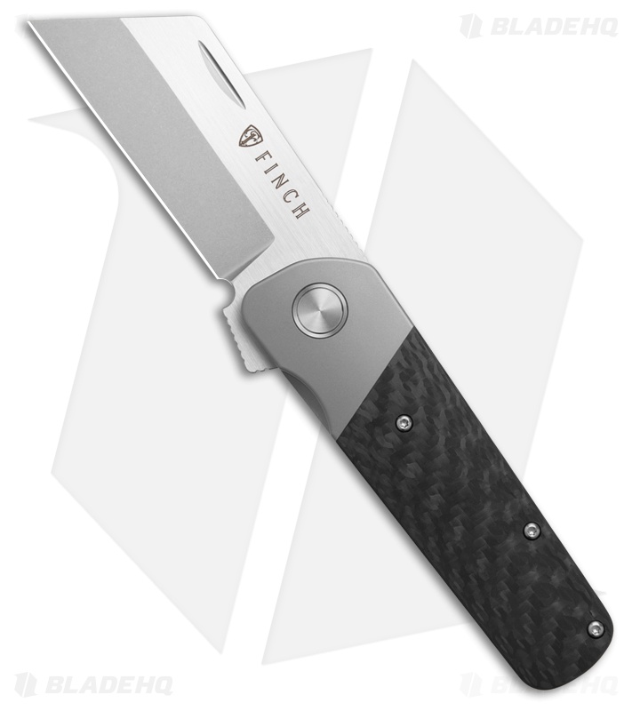 Finch Knife Co. Runtly XL "Dark Side" Black Weave Carbon Fiber (3" Stonewash)