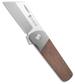 Finch Knife Co. Runtly XL "Tobacco" Natural Canvas Micarta (3" Stonewash)