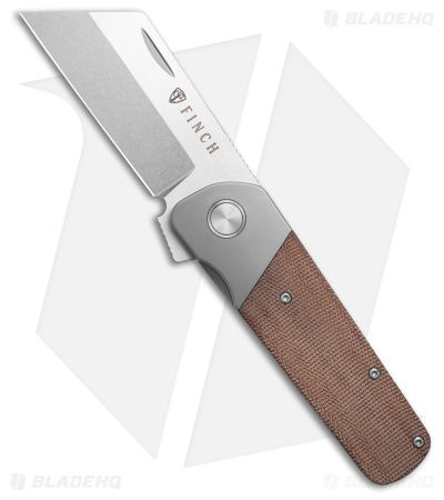 Finch Knife Co. Runtly XL Knife Natural Canvas Micarta