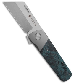 Finch Knife Co. Runtly XL "Abyss" Blue Swirl Carbon Fiber (3" Stonewash)