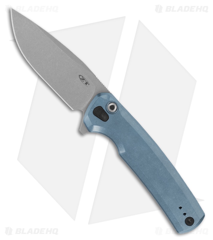 Zero Tolerance 0044 Button Lock Knife Blue Titanium Stonewash
