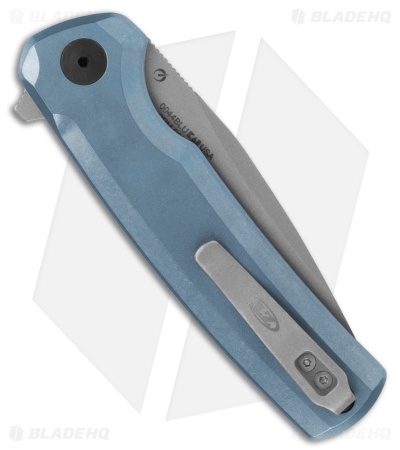 Zero Tolerance 0044 Button Lock Knife Blue Titanium (3.25" SW) 0044BLU *DISC*