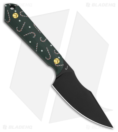 Kizer Mini Harpoon Fixed Blade Knife Candy Cane Twist G-10 (3