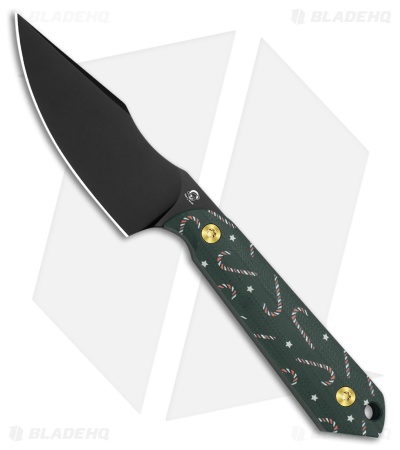 Kizer Mini Harpoon Fixed Blade Knife Candy Cane Twist G-10 (3