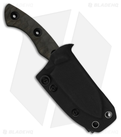 Kizer Rook Fixed Blade Knife Black Richlite (3.1" Black 10V) 1090A1