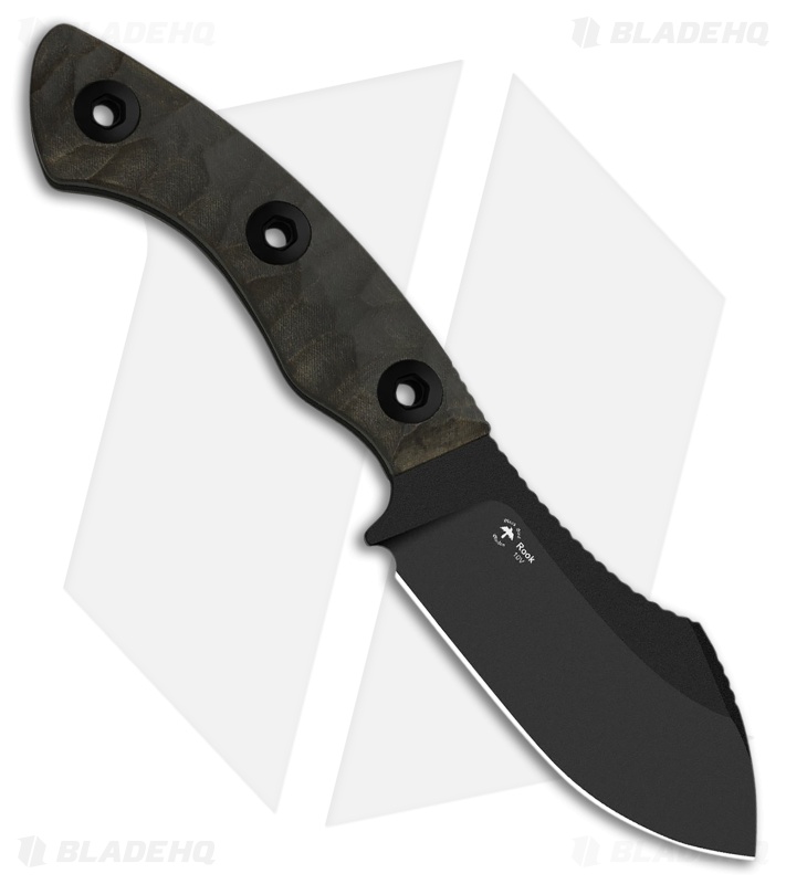Kizer Rook Fixed Blade Knife| Black Richlite | Black