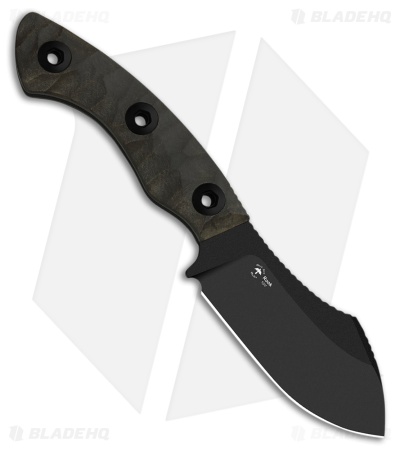 Kizer Rook Fixed Blade Knife Black Richlite (3.1" Black 10V) 1090A1