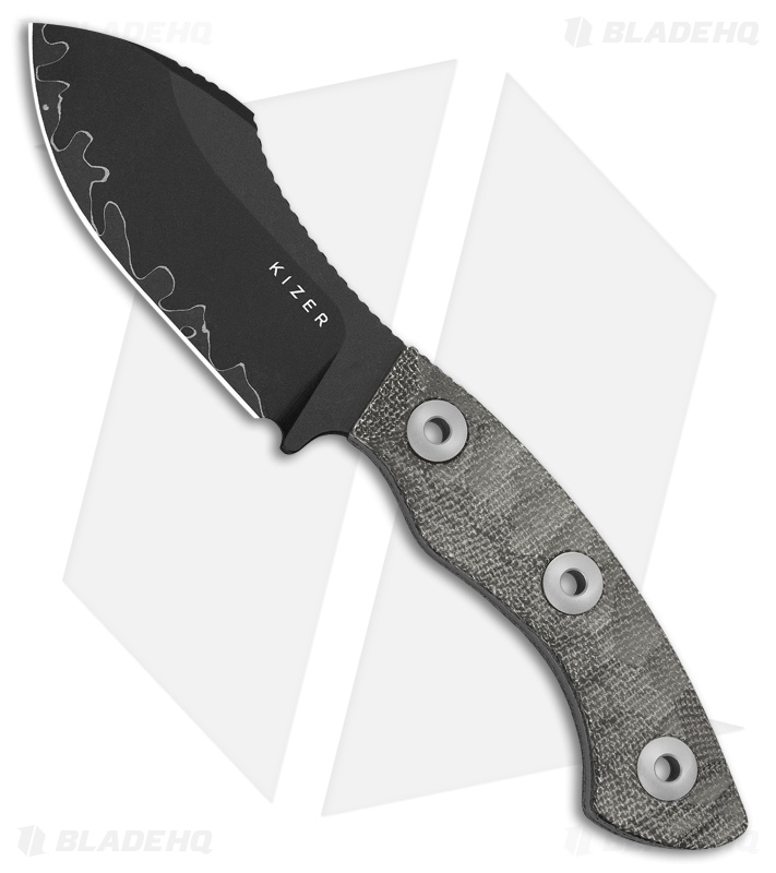 Kizer Rook Fixed Blade Knife Norplex Ultrex Micarta (3.1" Acid Wash) 1090A2