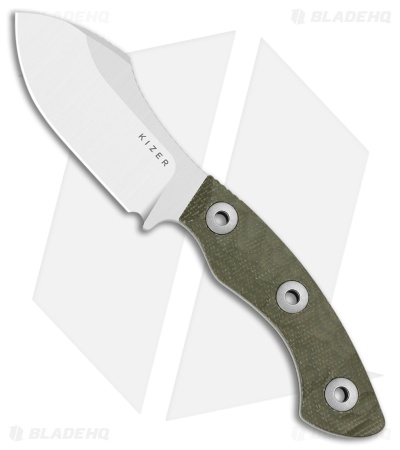 Kizer Rook Fixed Blade Knife Green Micarta (3.1" Satin AEB-L) 1090A4