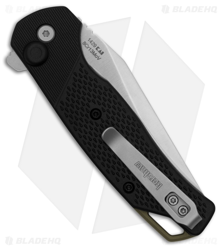 Kershaw Runoff Button Lock Knife Black GFN (3.1" Stonewash) 1429