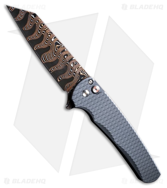 Pro-Tech Malibu Knife Black Dragon Scale Al Copper Damascus