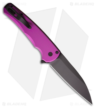 Pro-Tech Malibu Wharncliffe Button Lock Knife Smooth Purple Al (3.25" DLC)