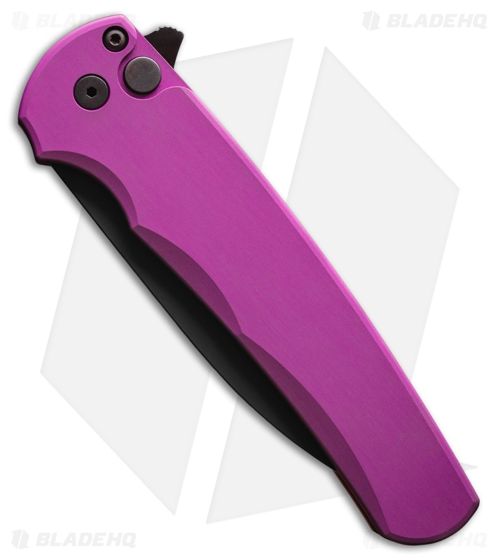 Pro-Tech Malibu Wharncliffe Button Lock Knife Smooth Purple Al (3.25" DLC)