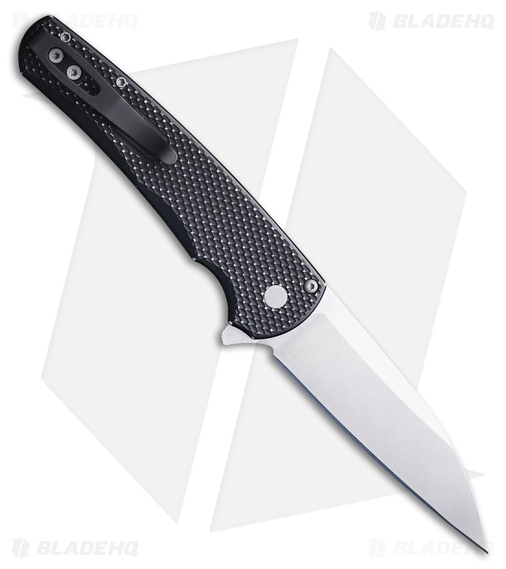 Pro-Tech Malibu Wharncliffe Button Lock Knife Textured Battleworn BLK (3.25" SW)