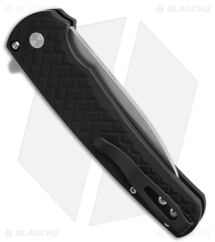 Pro-Tech Malibu Button Lock Knife Tread Textured Black Al (3.25" SW MagnaCut)