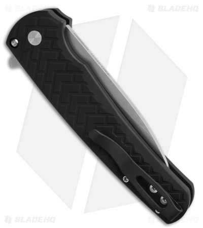 Pro-Tech Malibu Button Lock Knife Tread Textured Black Al (3.25" SW MagnaCut)