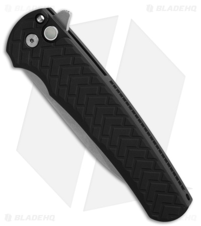 Pro-Tech Malibu Button Lock Knife Tread Textured Black Al (3.25" SW MagnaCut)