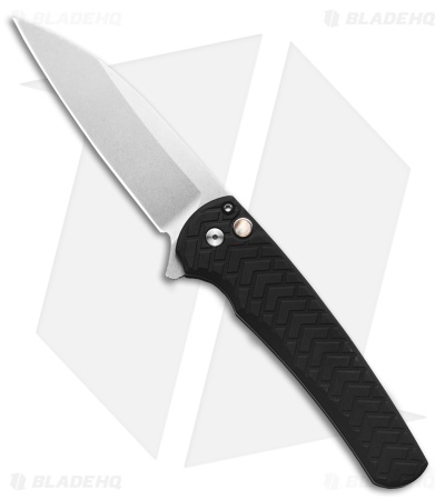 Pro-Tech Malibu Button Lock Knife Tread Textured Black Al (3.25" SW MagnaCut)