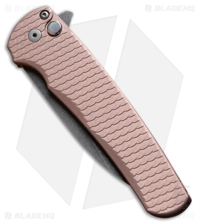 Pro-Tech Malibu Wharncliffe Button Lock Knife FDE Dragon Scale (3.3" Acid Wash)