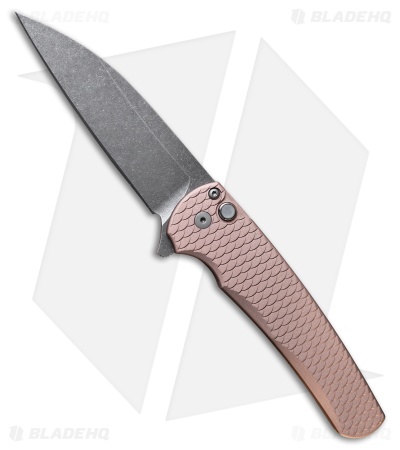 Pro-Tech Malibu Wharncliffe Button Lock Knife FDE Dragon Scale (3.3" Acid Wash)