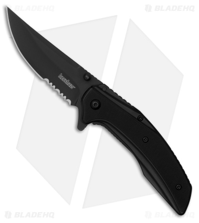 Kershaw Outright Assisted Frame Lock Knife Black Steel + G-10 (3" Black Serr) 