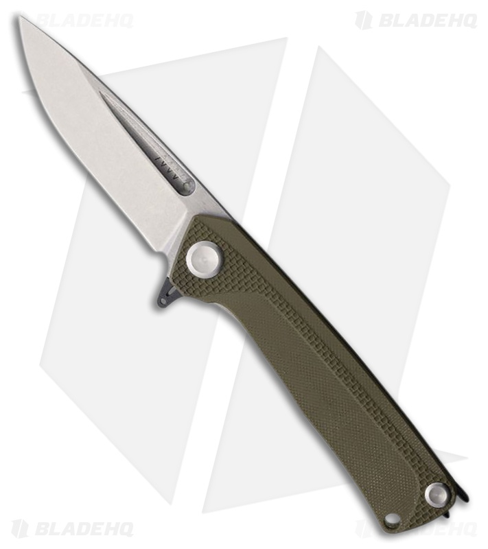 Acta Non Verba Z200 Plus Liner Lock Knife Olive G-10 (3.3" Stonewash)