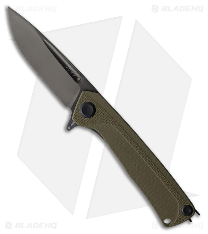 Acta Non Verba Z200 Plus Liner Lock Knife Olive G-10 (3.3" DLC)